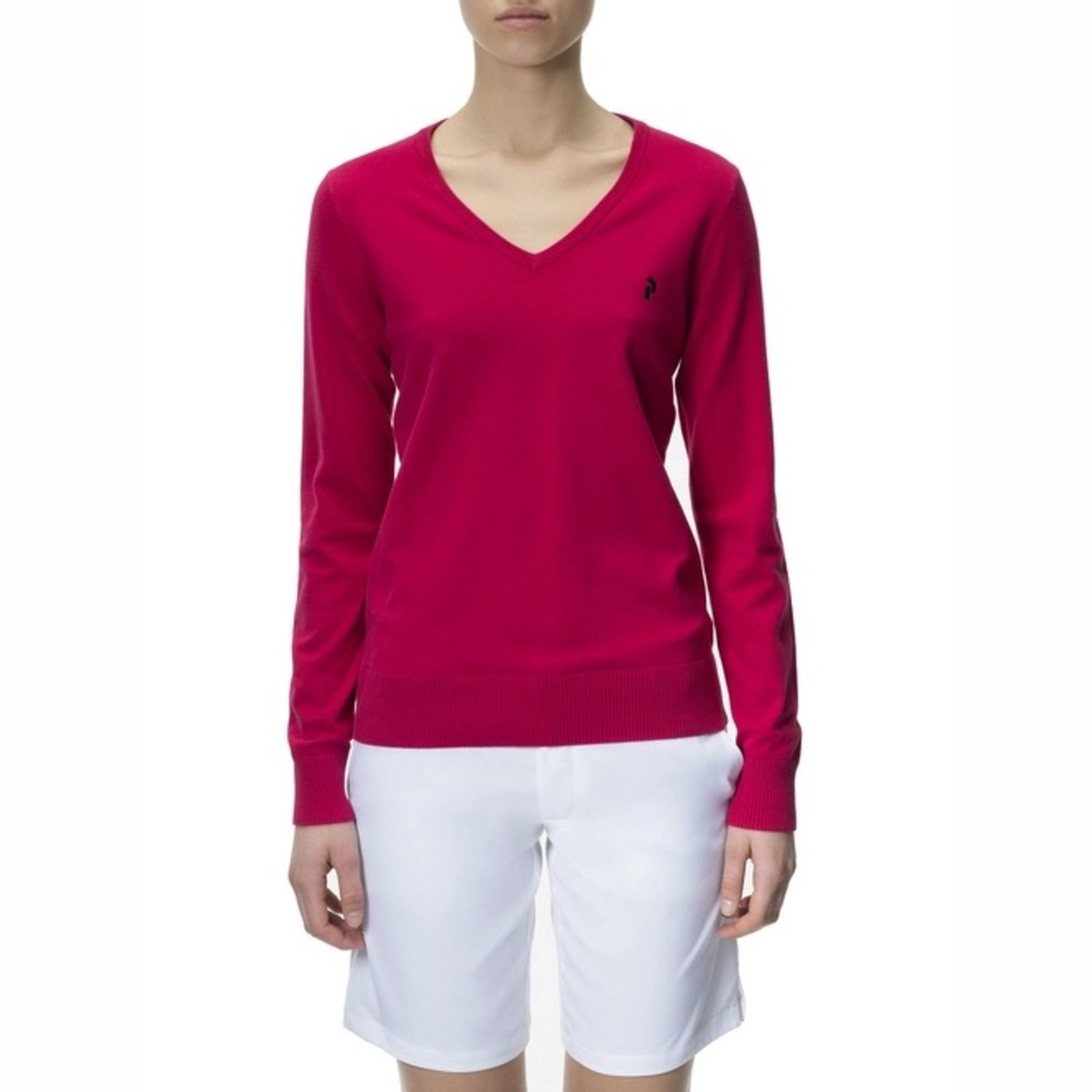 Peak Performance Pink V-neck Casual Women Sweater Size XS
